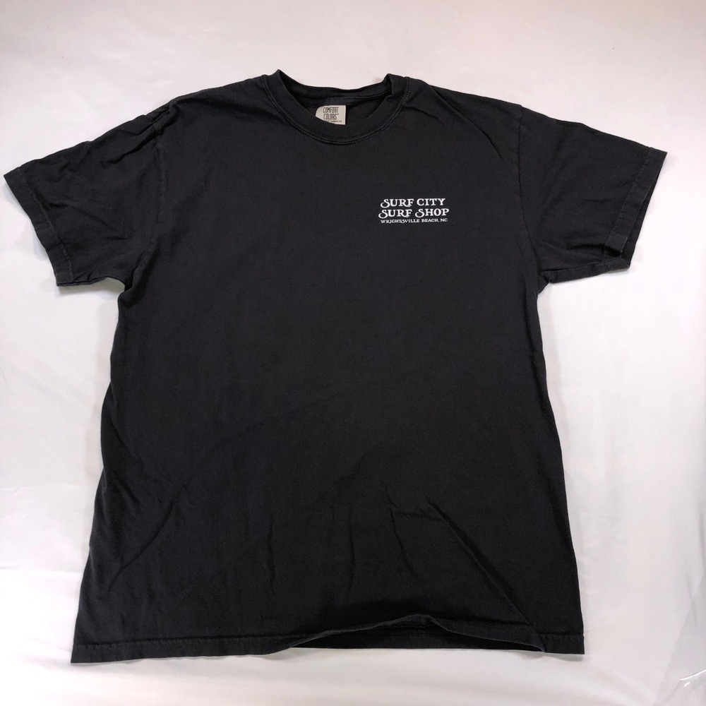 Comfort Colors Surf City Surf Shop Wrightsville Beach NC T-Shirt Black Large